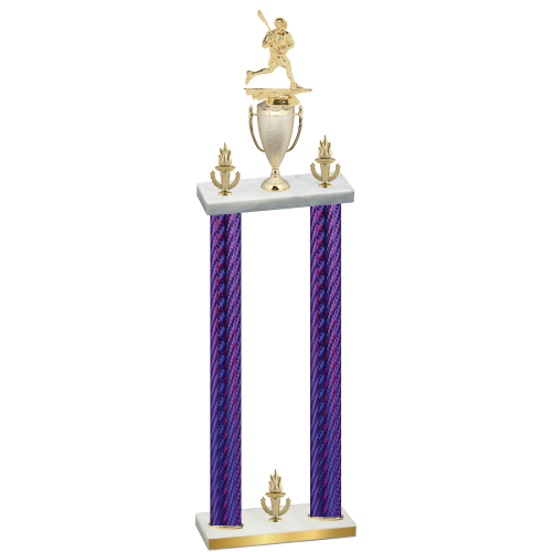Double Purple Carbon Fiber Victory Lacrosse Trophy