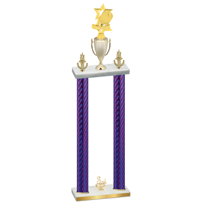 Double Purple Carbon Fiber Third Place Pickleball Trophy