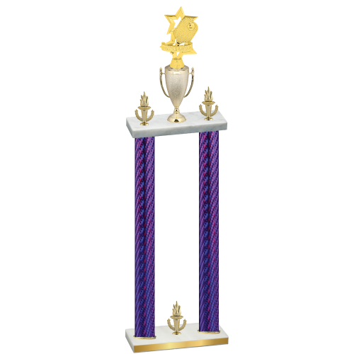 Double Purple Carbon Fiber Victory Pickleball Trophy