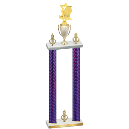 Double Purple Carbon Fiber Victory Pickleball Trophy