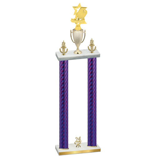 Double Purple Carbon Fiber Year Pickleball Trophy