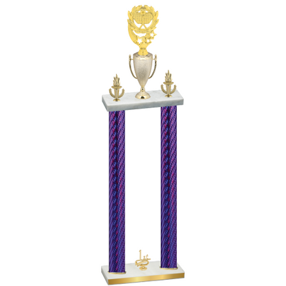 Double Purple Carbon Fiber First Place Pickleball Trophy
