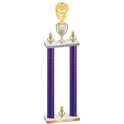 Double Purple Carbon Fiber Victory Pickleball Trophy