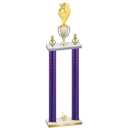 Double Purple Carbon Fiber First Place Pickleball Trophy
