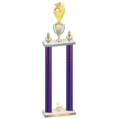 Double Purple Carbon Fiber Second Place Pickleball Trophy