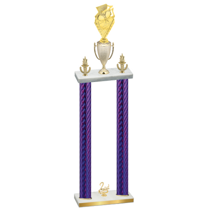 Double Purple Carbon Fiber Second Place Pickleball Trophy