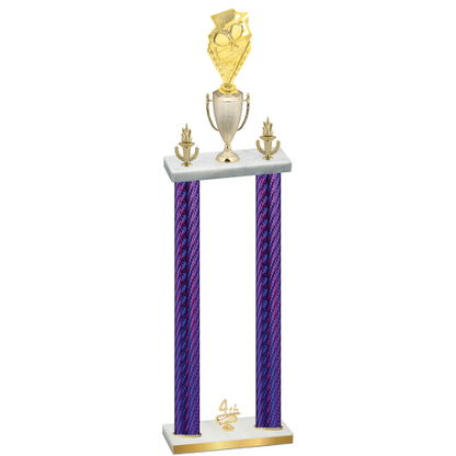 Double Purple Carbon Fiber Fourth Place Pickleball Trophy