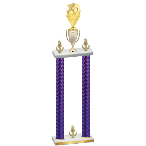 Double Purple Carbon Fiber Victory Pickleball Trophy