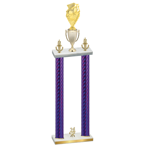 Double Purple Carbon Fiber Year Pickleball Trophy