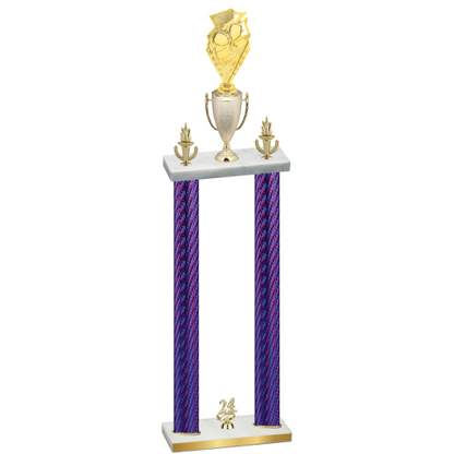 Double Purple Carbon Fiber Year Pickleball Trophy