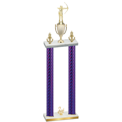 Double Purple Carbon Fiber Second Place Archery Trophy