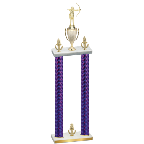 Double Purple Carbon Fiber Victory Archery Trophy