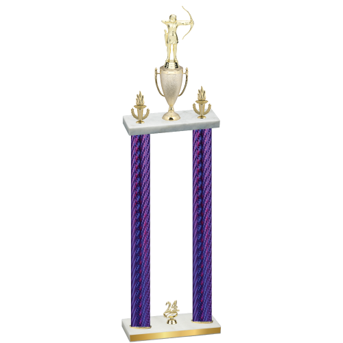 Double Purple Carbon Fiber Year Archery Trophy
