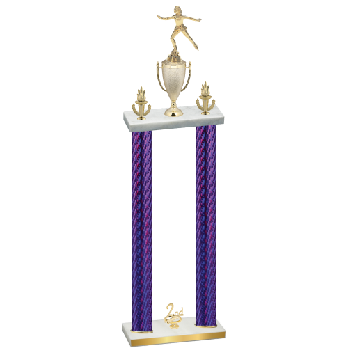 Double Purple Carbon Fiber Second Place Skater Trophy