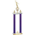 Double Purple Carbon Fiber Third Place Basketball Trophy