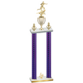Double Purple Carbon Fiber Fourth Place Flag Football Trophy