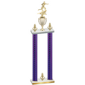 Double Purple Carbon Fiber Victory Flag Football Trophy