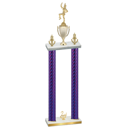 Double Purple Carbon Fiber Second Place Majorette Trophy