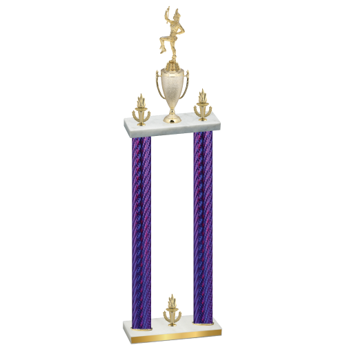 Double Purple Carbon Fiber Victory Majorette Trophy