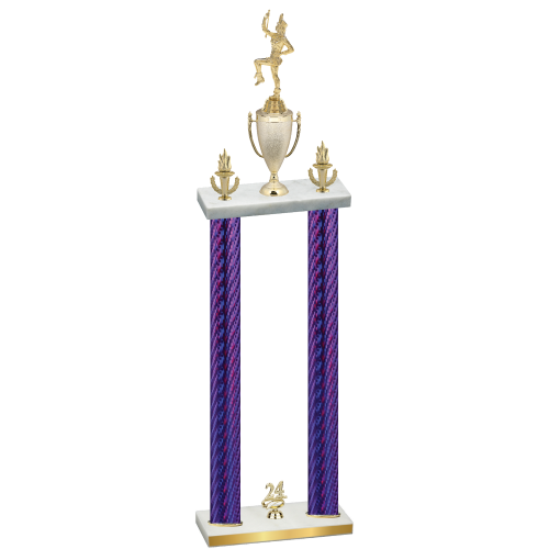 Double Purple Carbon Fiber Year Majorette Trophy