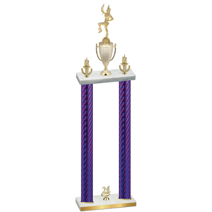 Double Purple Carbon Fiber Year Majorette Trophy