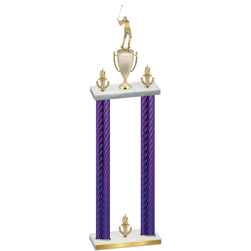 Double Purple Carbon Fiber Victory Golf Trophy