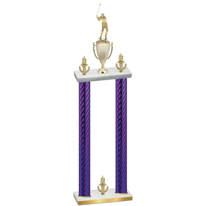 Double Purple Carbon Fiber Victory Golf Trophy