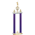 Double Purple Carbon Fiber Third Place Golf Trophy