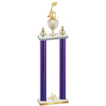 Double Purple Carbon Fiber Third Place Golf Trophy