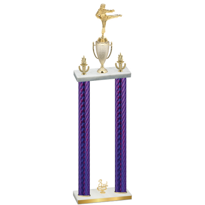 Double Purple Carbon Fiber Third Place Karate Trophy