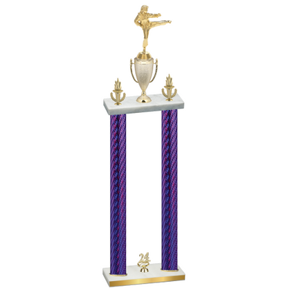 Double Purple Carbon Fiber Year Karate Trophy