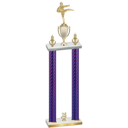 Double Purple Carbon Fiber Year Karate Trophy