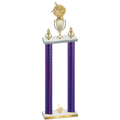Double Purple Carbon Fiber First Place Baseball Trophy