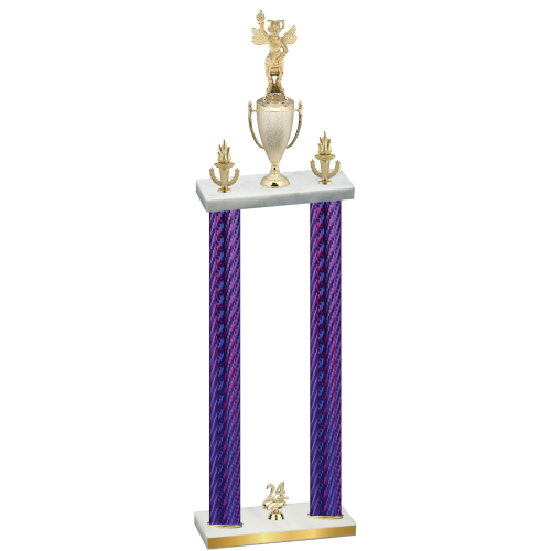 Double Purple Carbon Fiber Year Academics Trophy