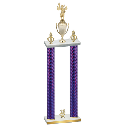 Double Purple Carbon Fiber Year Academics Trophy