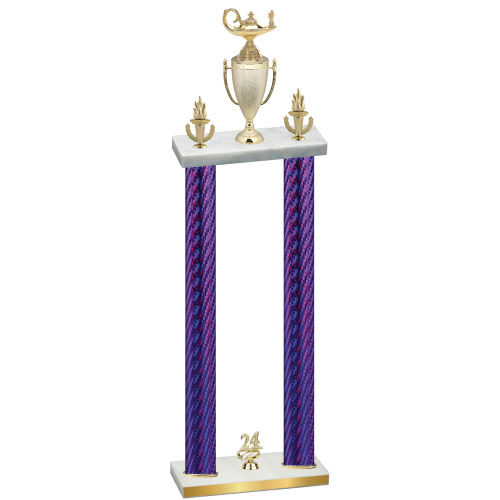 Double Purple Carbon Fiber Year Academics Trophy