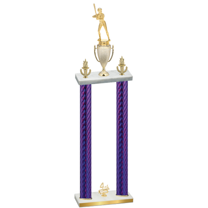 Double Purple Carbon Fiber Fourth Place Softball Trophy