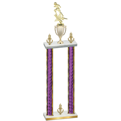 Double Purple Glacier Victory Football Trophy