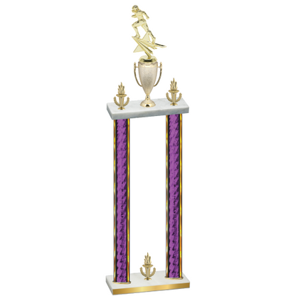 Double Purple Glacier Victory Football Trophy