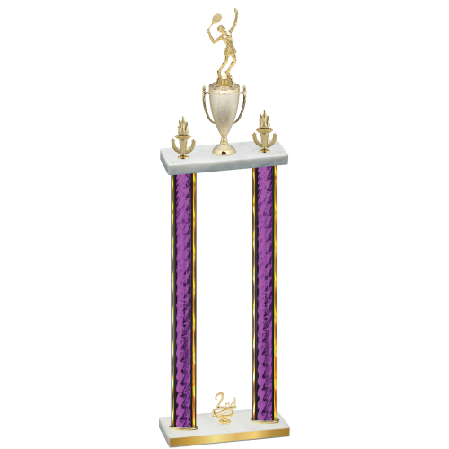 Double Purple Glacier Second Place Tennis Trophy