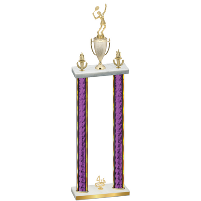 Double Purple Glacier Fourth Place Tennis Trophy
