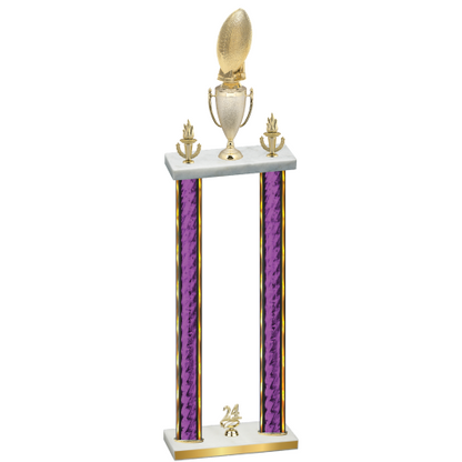 Double Purple Glacier Year Football Trophy