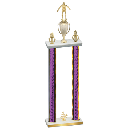 Double Purple Glacier Fourth Place Wrestling Trophy