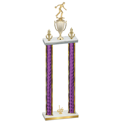 Double Purple Glacier First Place Bowling Trophy