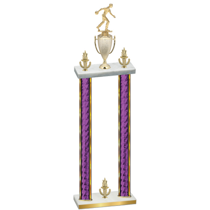 Double Purple Glacier Victory Bowling Trophy