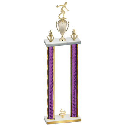 Double Purple Glacier Fourth Place Bowling Trophy