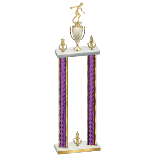 Double Purple Glacier Victory Bowling Trophy