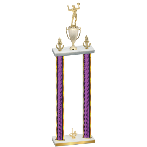 Double Purple Glacier First Place Volleyball Trophy
