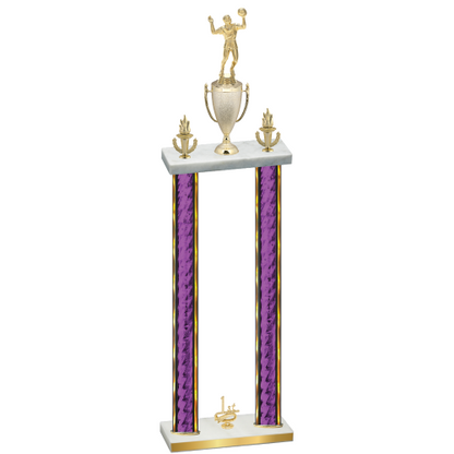 Double Purple Glacier First Place Volleyball Trophy