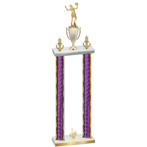 Double Purple Glacier First Place Volleyball Trophy